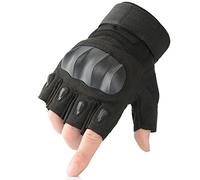 JINGYAN Gants pêche Camping Hiking Fingerless Gloves Half Finger Fishing Non Slip Rubber Hard Men(Black,M)