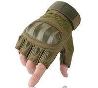 JINGYAN Gants pêche Camping Hiking Fingerless Gloves Half Finger Fishing Non Slip Rubber Hard Men(Green,L)