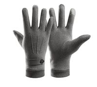 JINGYAN Gants pêche Fishing for Man Thick Touch Screen Gloves Warm Add Velvet Women Winter Cycling Outdoor Sports(Grijs)