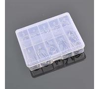 JINGYAN Hameçons de pêche 100pcs Mixed Sizes Fishing Hooks Set Metal Single Circle Bait Holder Barbed Fishhook Jig Hole Tackle Accessories