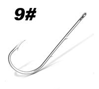 JINGYAN Hameçons de pêche 50pcs/Batch Fish Hook Long Handle Fishing Live Bait with Double Holder Barb Steel Belt Rustproof(Fishhooks-9)