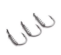 JINGYAN Hameçons de pêche Carp Fishing Spring Hook with Ring Stainless Steel Barbed Single Explosive Accessories Tackle(Silver,Size 11)