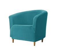 JINGYAN Housses de canapé Solid Color Velvet Sofa Cover Leisure Stretch Single Seat Club Couch Slipcover for Living Room Elastic Armchair Protector Cover(Green)