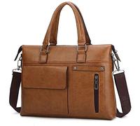 JINGYAN Mallettes Bag Horizontal PU Leather Portable Male Briefcase Business Trip Shoulder Messenger