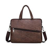 JINGYAN Mallettes inch Laptop Bag Leather File Messenger Bags MenBriefcase Office Business Tote