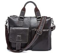JINGYAN Mallettes Men Briefcase Leather Man Bag Satchel Messenger Bags Laptop for Document Totes Computer