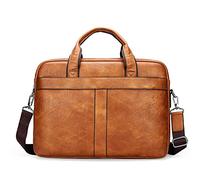 JINGYAN Mallettes Travel Handbag for Man MenBusiness Briefcase Bag Split Leather inches Laptop Bags