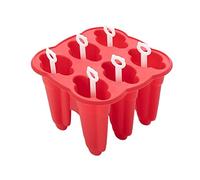JINGYAN Moules à glace 6-Cavity Food Grade Silicone DIY Ice Cream Popsicle Molds Eco-Friendly Freeze Juices Drink Muolds Kitchen Cube Makers Tools(Red)