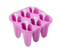JINGYAN Moules à glace 6-Cavity Food Grade Silicone DIY Ice Cream Popsicle Molds Eco-Friendly Freeze Juices Drink Muolds Kitchen Cube Makers Tools(Purple)