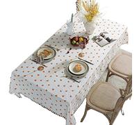 JINGYAN Nappes Nappe Jacquard Rectangle Orange Table de Coton imprimé for Buffet Banquet Fêtes Événement Dîner Vacances Décoration la Maison(140x180cm)