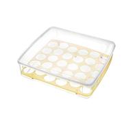JINGYAN Paniers à couverts Grid Egg Box Organizer Kitchen Case Refrigerator Storage Crisper Fridge Container Plastic Home(Yellow)
