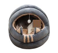 JINGYAN Paniers pour Chiens Cat Supplies Accessories Pet Cat Soft Plush Bed Small Dog Pussy House Cushion Pet Cat Washable Nest Pad Cat Bed House(Grijs,L)