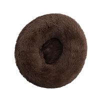 JINGYAN Paniers pour Chiens Round Cat Bed Dogs Bed House Kennel Pet Mats Soft Long Plush Mat Pet Warm Basket Cushion Cats House Sofa Machine Wash Kennel(Bruin)