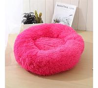 JINGYAN Paniers pour Chiens Round Cat Bed Dogs Bed House Kennel Pet Mats Soft Long Plush Mat Pet Warm Basket Cushion Cats House Sofa Machine Wash Kennel(Pink)