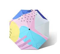 JINGYAN Parapluies pliants Mignon Graffiti pliant Voyage UV Sun Umbrella Sunblock Protection UPF 50+ pluie résistant Taille compacte Parasol en bourse Fold(B)