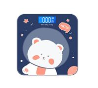JINGYAN Pèse-personne numériques Cartoon Bear Weight Scale LCD Display Glass Smart Bathroom Scales Digital Body Fat High-precision Electronic Floor