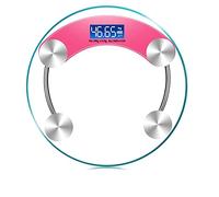 JINGYAN Pèse-personne numériques LCD Display Night Vision Toughened Glass Electroni Digital Body Scales Bathroom Gym Smart Weighing Scale(Pink)