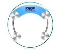 JINGYAN Pèse-personne numériques LED Digital Body Scale High Accuracy Weight For Health keep Bathroom Round Transparent(Blue)