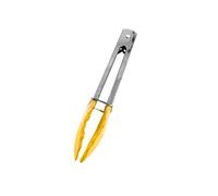 JINGYAN Pinces de service 1pcs BBQ Tongs Ergonomic Handle Heat Resistant Metal Food Serving Grill for kitchen accessories(Yellow)