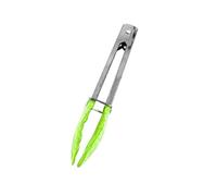 JINGYAN Pinces de service 1pcs BBQ Tongs Ergonomic Handle Heat Resistant Metal Food Serving Grill for kitchen accessories(Green)