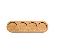 JINGYAN Plateaux de Service Bamboo Tray Oval Soap Dispenser Wooden Dish Mini Plant Pot Rack Bathroom Kitchen Storage Home Decor(L)