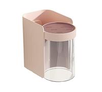 JINGYAN Porte-brosses à Dents Wall-Mounted Magnetic Suction Toothbrush Cup Holder Bathroom Upside Down Asphalt Comb Toothpaste Shelving Gargle Cup Wash Set(Pink)