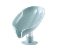 JINGYAN Porte-savons Creative Sucker Soap Holder Leaf Shape Box Punch-Free Drain Bathroom Shower Sponge Storage Tray Home Accessories(Bronze)