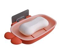 JINGYAN Porte-savons Soap Box Soap Rack Wall-Mounted Drain Free Punch Toilet Household Double-Layer Laundry Soap Box Soap Holder(Pink)