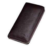 JINGYAN Portefeuilles pour Hommes Men's Wallet Leather Clutch Bag with Mobile Phone Bag Long Card Wallet Wallet Luxury Brand Men(Coffee)