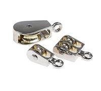 JINGYAN Poulies Metal Sheave Zinc Alloy Fixed Pulley Crown Block And Tackle Lifting Wheel Mini Single/Double(Double pulley 36mm)