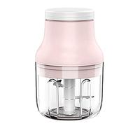 JINGYAN Presse-purée KATA Garlic Puller 250ml Mini USB Wireless Electric Garlic Masher Press Mincer Vegetable Meat Grinder Food Chopper Kitchen Tool(Pink)