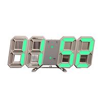 JINGYAN Réveil 3D LED Digital Alarm Clock Three-Dimensional Wall Hanging Watch Table Calendar Thermometer Electronic Furnishings(GN)