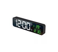 JINGYAN Réveil Mirror Alarm Clock Digital Table Desk Temperature Calendar Function with Home Decoration(Black)