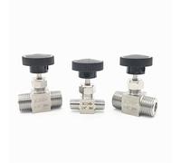 JINGYAN Robinets à boisseau sphérique Adjustable Needle Valve Male Thread Stainless Steel Flow Control Crane Straight Needle Valve(3/8")