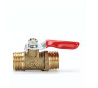 JINGYAN Robinets à boisseau sphérique Brass Ball Valve Male To Male Thread With Red Lever Handle Connector Joint Pipe Fitting Coupler Adapter(1/8")