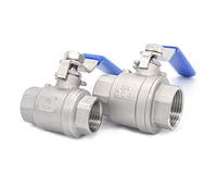 JINGYAN Robinets à boisseau sphérique Female Stainless Steel Full Port Ball Valve With Vinyl Handle Thread Valves(DN10)