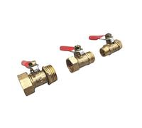 JINGYAN Robinets à boisseau sphérique Pneumatic Female/Male Thread Mini Ball Valve Brass Connector Joint Copper Pipe Fitting Coupler Adapter(3/8")