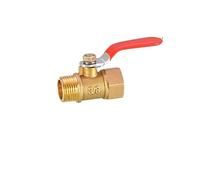 JINGYAN Robinets à boisseau sphérique Red Handle Small Ball Valve Copper Thickened Pagoda Intubation Inner Wire Outer Teeth Switch Straight Valve(FC-1-2)
