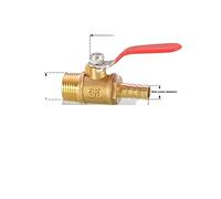 JINGYAN Robinets à boisseau sphérique Red Handle Small Ball Valve Copper Thickened Pagoda Intubation Inner Wire Outer Teeth Switch Straight Valve(FC-1-6)