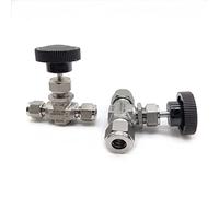 JINGYAN Robinets à boisseau sphérique Stainless Steel Die Forging Double Ferrule Needle Valve Instrument Air Source Pipe Flow Regulating Valve(8 mm)