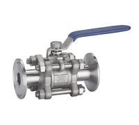 JINGYAN Robinets à boisseau sphérique Stainless Steel Sanitary Ball Valve Three Piece Tri Clamp Ferrule Type Ball Valve(1-1/4")