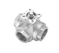JINGYAN Robinets à tournant sphérique DN15-25 Three Way Pneumatic High Platform Ball Valve Stainless Steel Internal Thread Body(DN20,T-type)