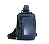 JINGYAN Sacs bandoulière homme Multi-functional Men Chest Bag Male Messenger Bags Waterproof Crossbody Outdoor Travel Backpacks(Blue)