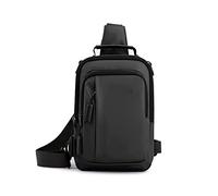 JINGYAN Sacs bandoulière homme Multi-functional Men Chest Bag Male Messenger Bags Waterproof Crossbody Outdoor Travel Backpacks(Black)