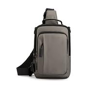 JINGYAN Sacs bandoulière homme Multi-functional Men Chest Bag Male Messenger Bags Waterproof Crossbody Outdoor Travel Backpacks(Khaki)