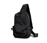 JINGYAN Sacs bandoulière homme Multifunction Crossbody Bag for Men Anti-theft Shoulder Messenger Bags Male Waterproof Short Trip Chest Bag Male Bag(Black)