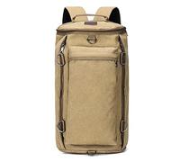 JINGYAN Sacs de sport Grande Capacité Sac À Dos Homme Voyage Duffle En Plein Air Mâle Bagages Toile Seau Sacs Bandoulière Hommes Camping(Khaki)