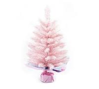 JINGYAN Sapins de Noël Christmas Tree 60CM Pink Xmas Pine Tree with Plastic Stand Artificial Christmas Decoration Accessories Gift