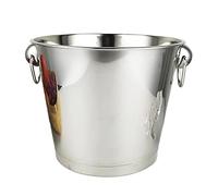 JINGYAN Seaux à glace Stainless Steel Ice Bucket Thickened Red Wine Portable Double-ring Bar Champagne Beer