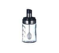 JINGYAN Shakers à épices Transparent Kitchen Supplies Glass Spice Jar for Salt Sugar Pepper Powder with Spoon Seasoning Bottle Salt Storage Box